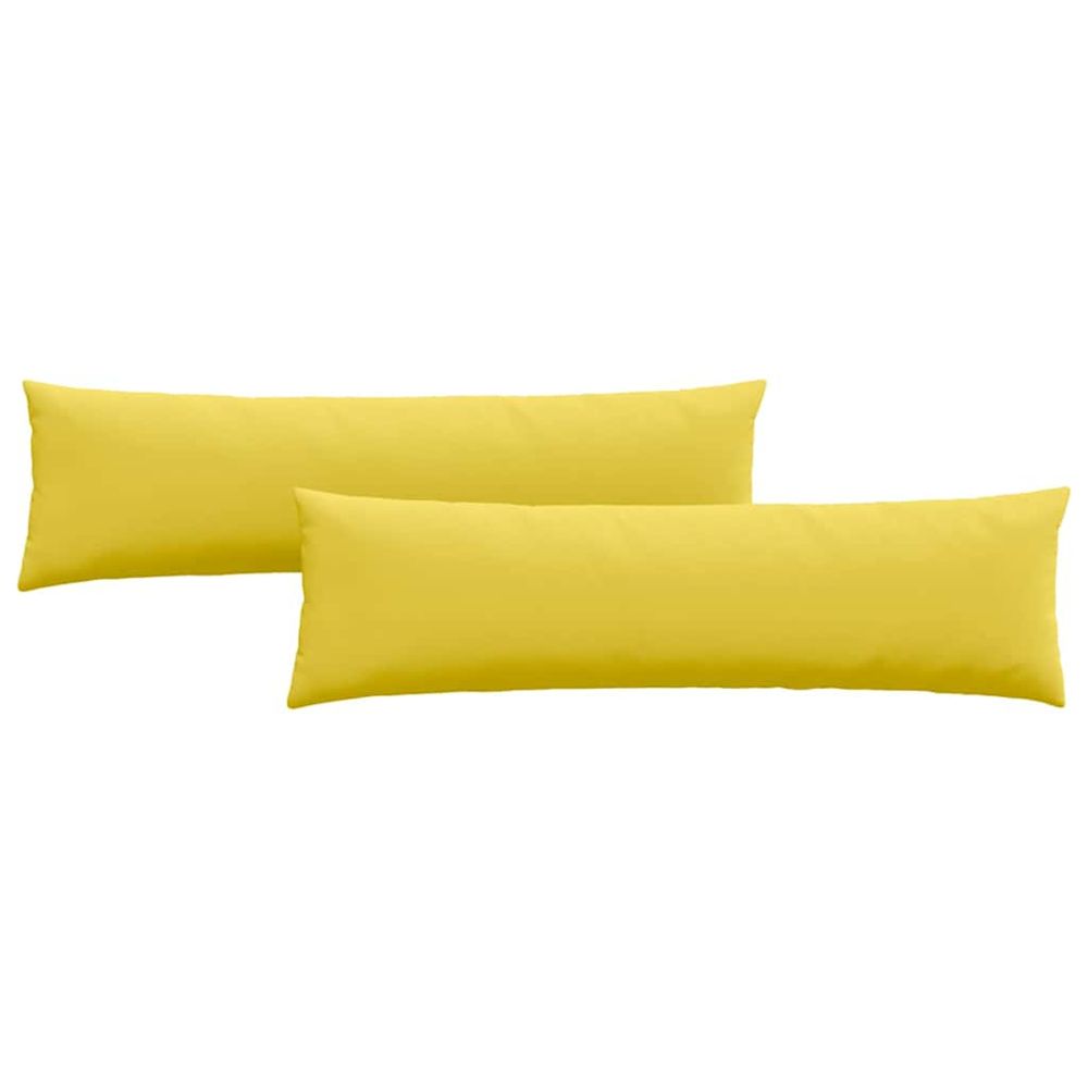 Coussins de canapé 2 pc tissu jaune clair 145 x 40 cm