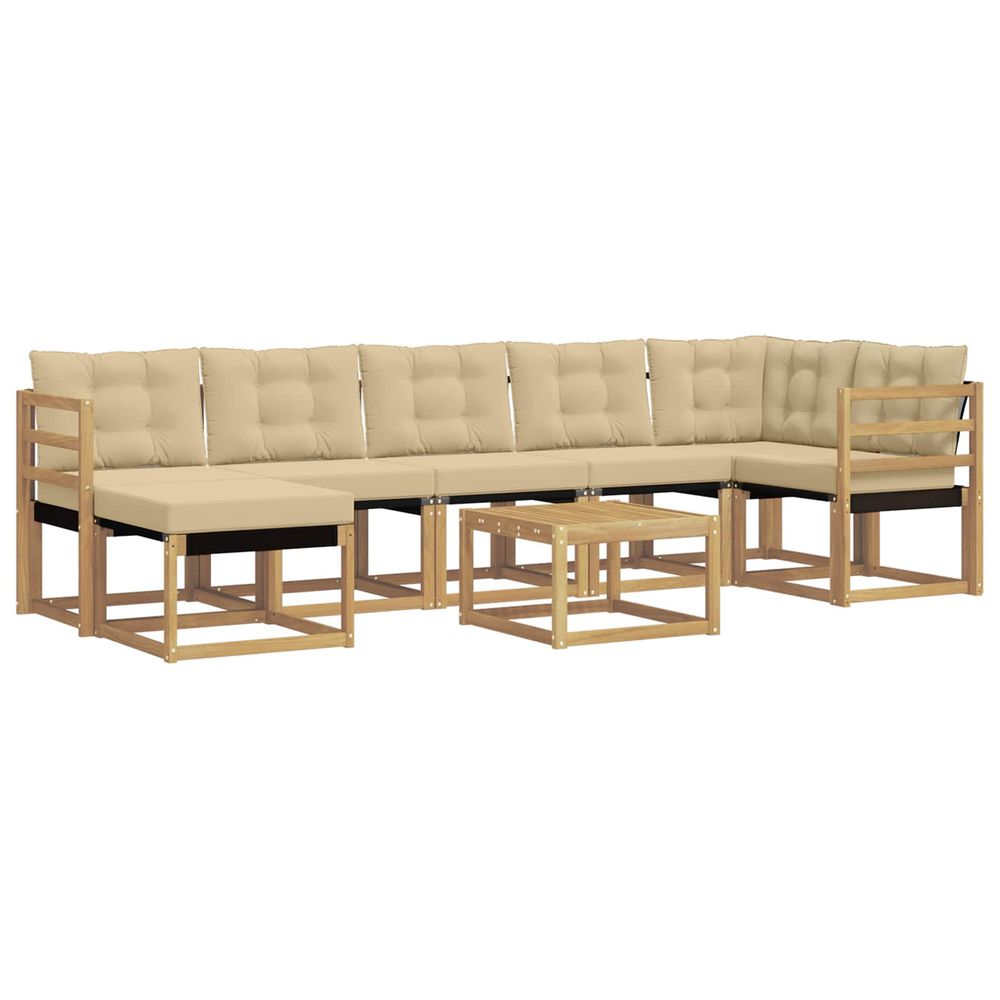Ensemble de canapés d'extérieur 8 pc blanc et beige