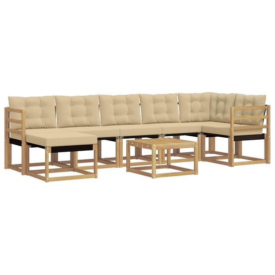 Ensemble de canapés d'extérieur 8 pc blanc et beige