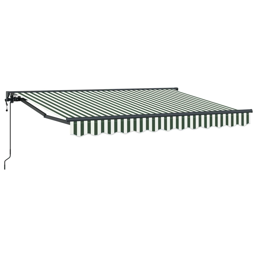 Auvent rétractable électrique vert et blanc 3 x 2 m