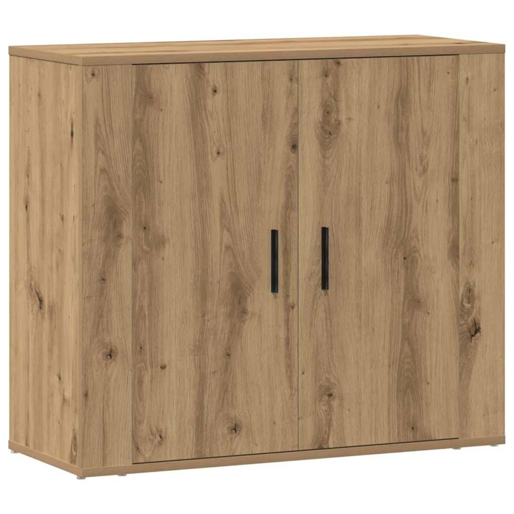 Buffet chêne artisanal 80x33x70 cm bois d'ingénierie
