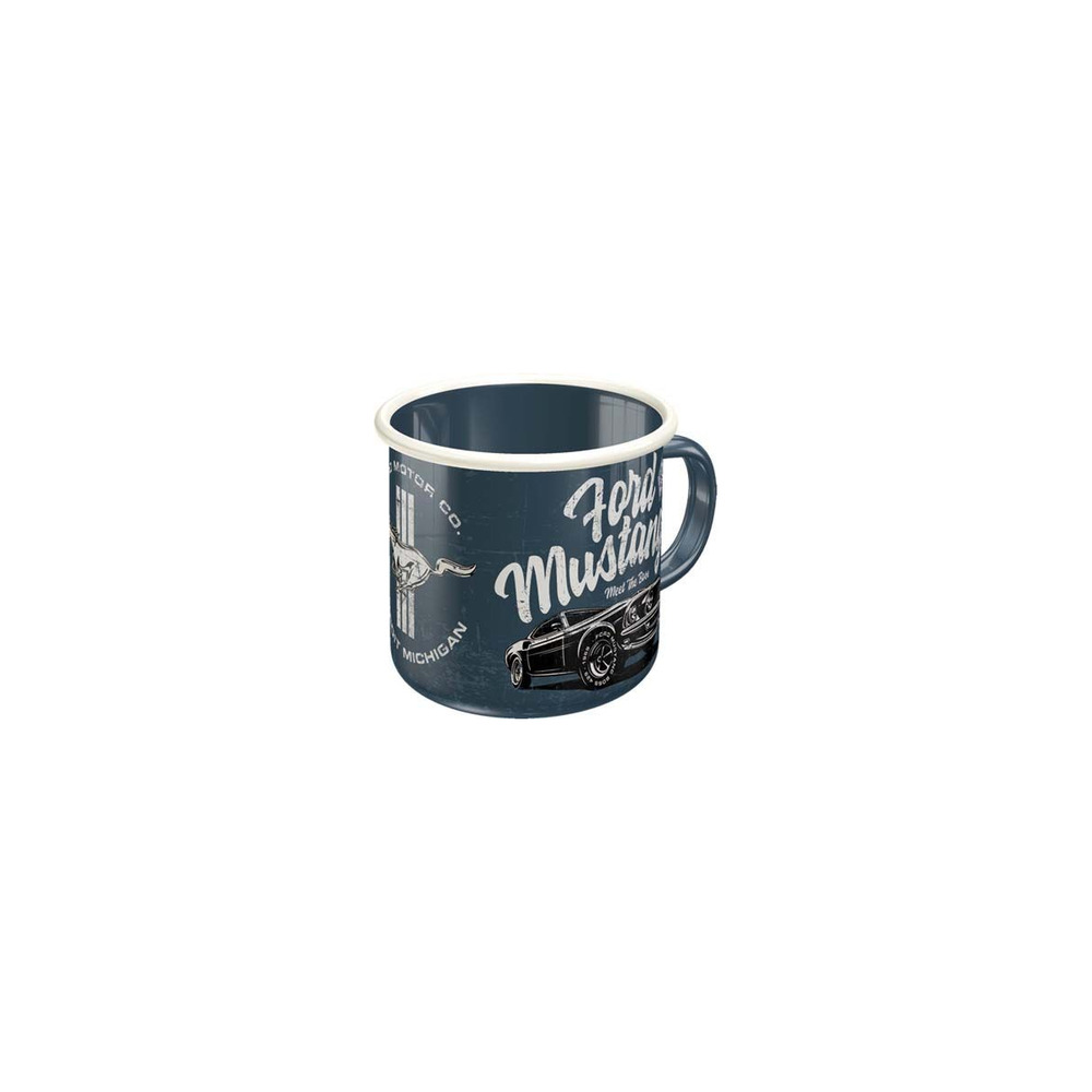 Mug publicitaire en métal émaillé 360 ml ford mustang