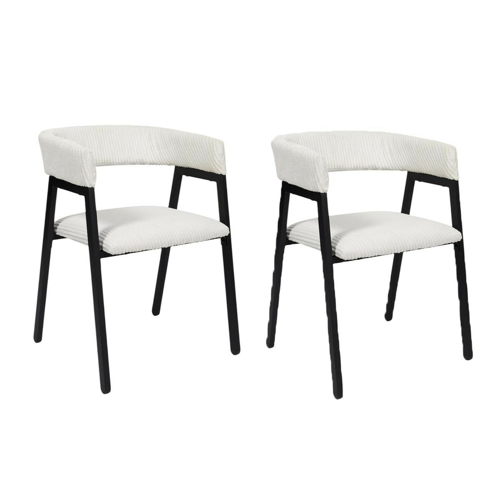 Lot de 2 chaises design côtelé 