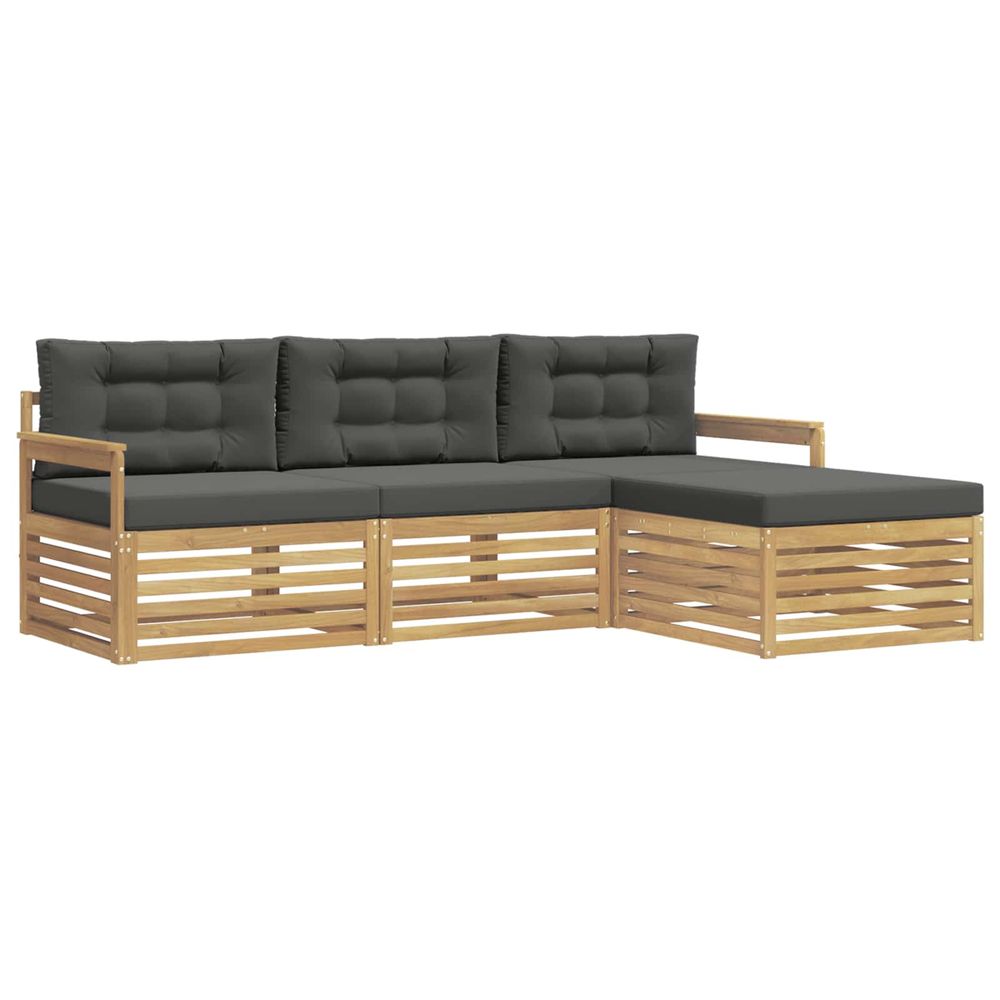 Ensemble de canapés d'extérieur 4 pc blanc et anthracite
