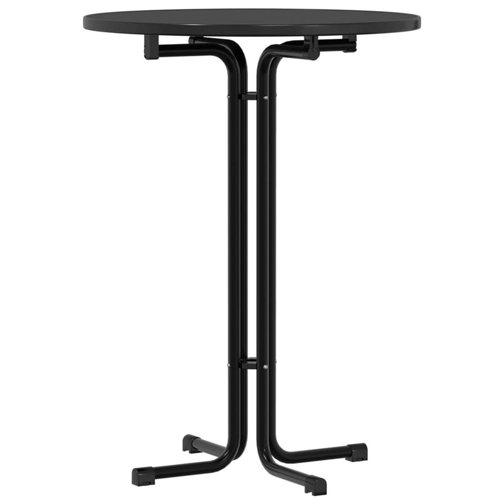 Table de bar noir ø80x110 cm bois d'ingénierie et acier