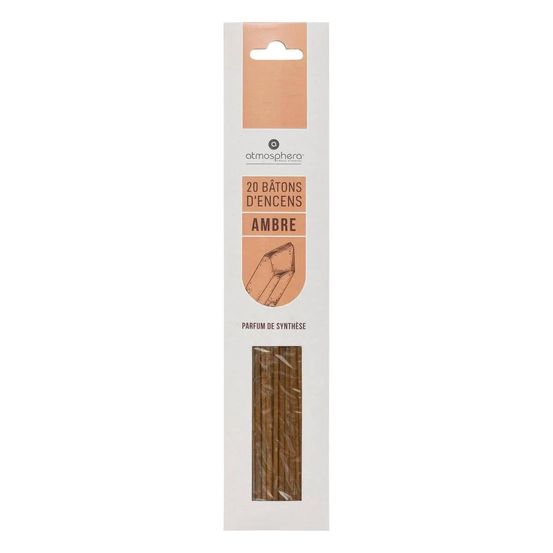 Lot de 20 bâtons d'encens 25cm ambre
