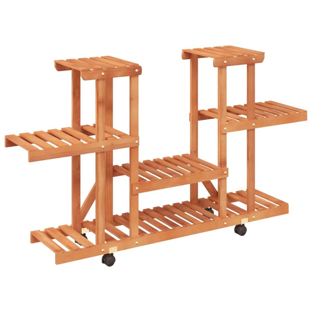 Support à fleurs avec roues 110x25x78 cm bois massif de sapin