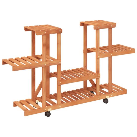 Support à fleurs avec roues 110x25x78 cm bois massif de sapin