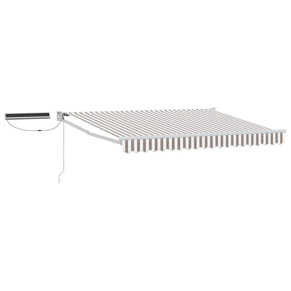 Auvent rétractable électrique gris clair et blanc 3 x 2,5 m
