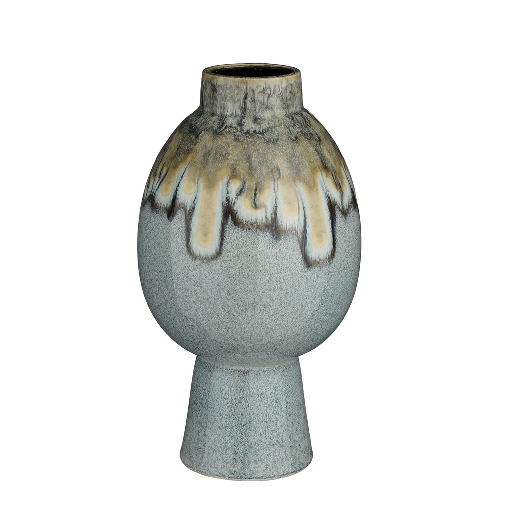 Mica decorations - vase en céramique bleu h38