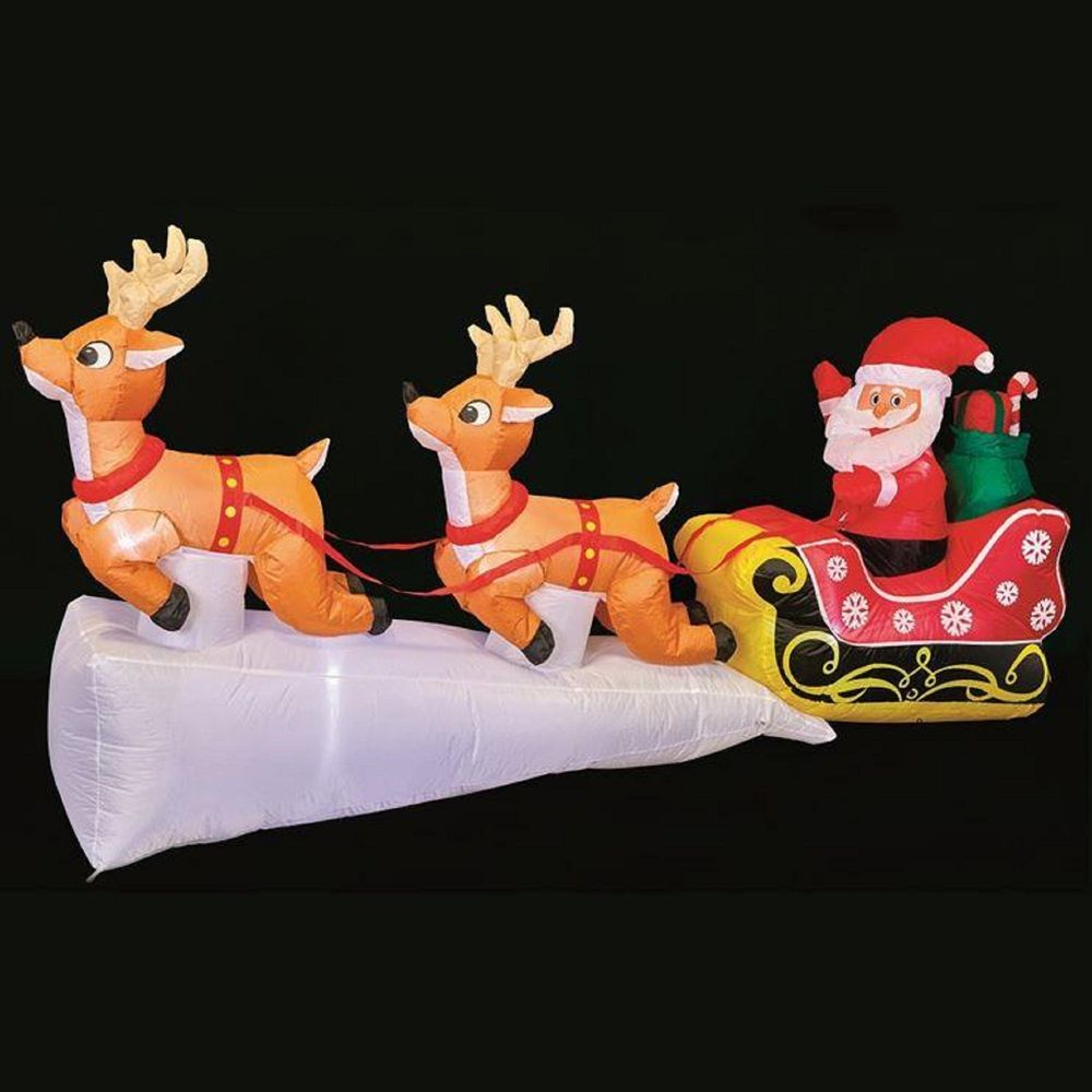 Structure de noël gonflable - père noël sur son traineau