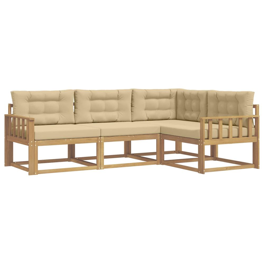 Ensemble de canapés d'extérieur 3 pc blanc et beige polyester