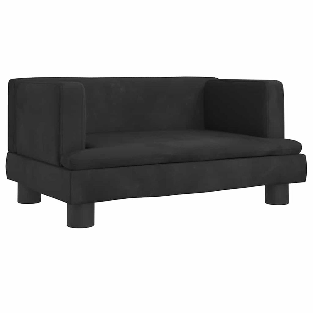 Lit pour chien noir 60x40x30 cm velours