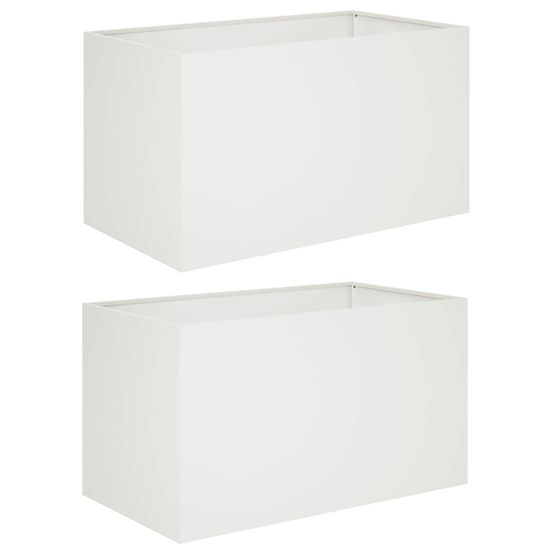Cache-pot de jardin 2 pc blanc 80 x 50 x 50 cm