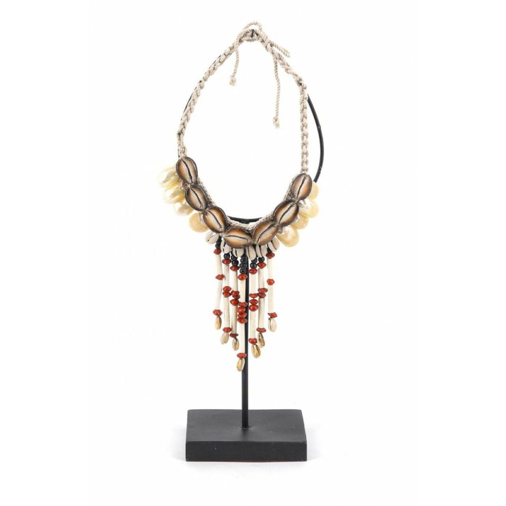 Sculpture collier coquilles corde marron coquilles marron - décoration d'autrefois