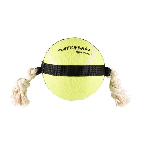 Balle de tennis matchball pour chien avec corde