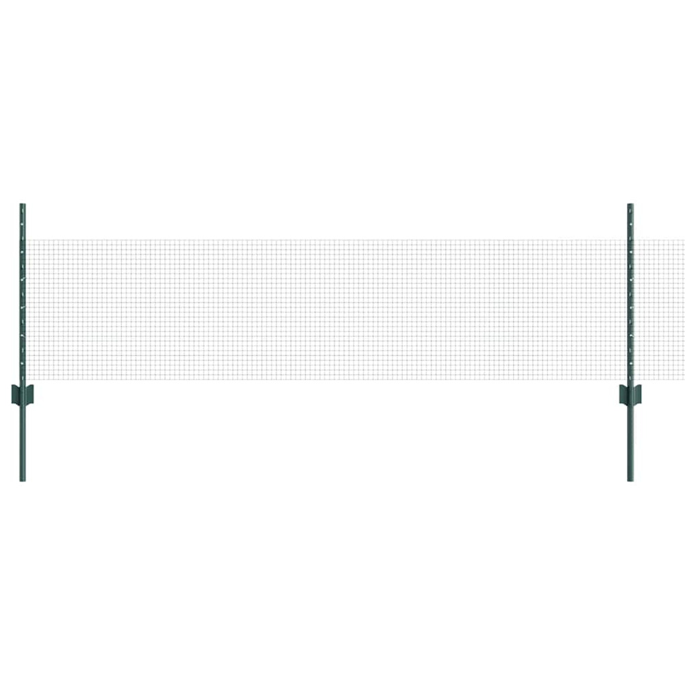 Clôture avec poteau vert 0,5 x 25 m acier