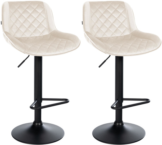 Lot de 2 tabourets de bar kasson velours