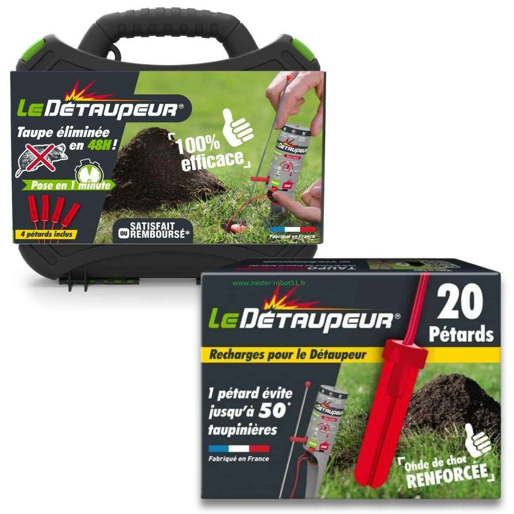 Kit complet detaupeur valisette + 24 recharges - piège anti taupe professionnel
