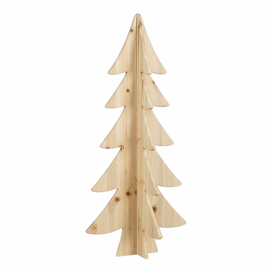 House of saisons décoration sapin de noël - h78 x ø36 cm - marron