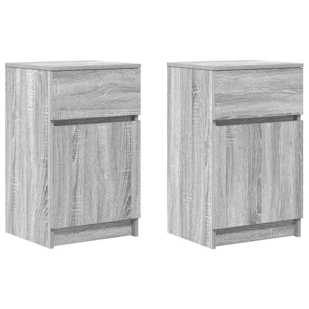 Tables de chevet 2 pcs sonoma gris 39x35x65cm bois d'ingénierie