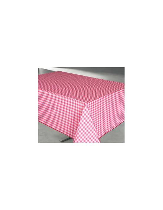 Nappe polyester 140x240cm vichy rouge sur cintre - access deco