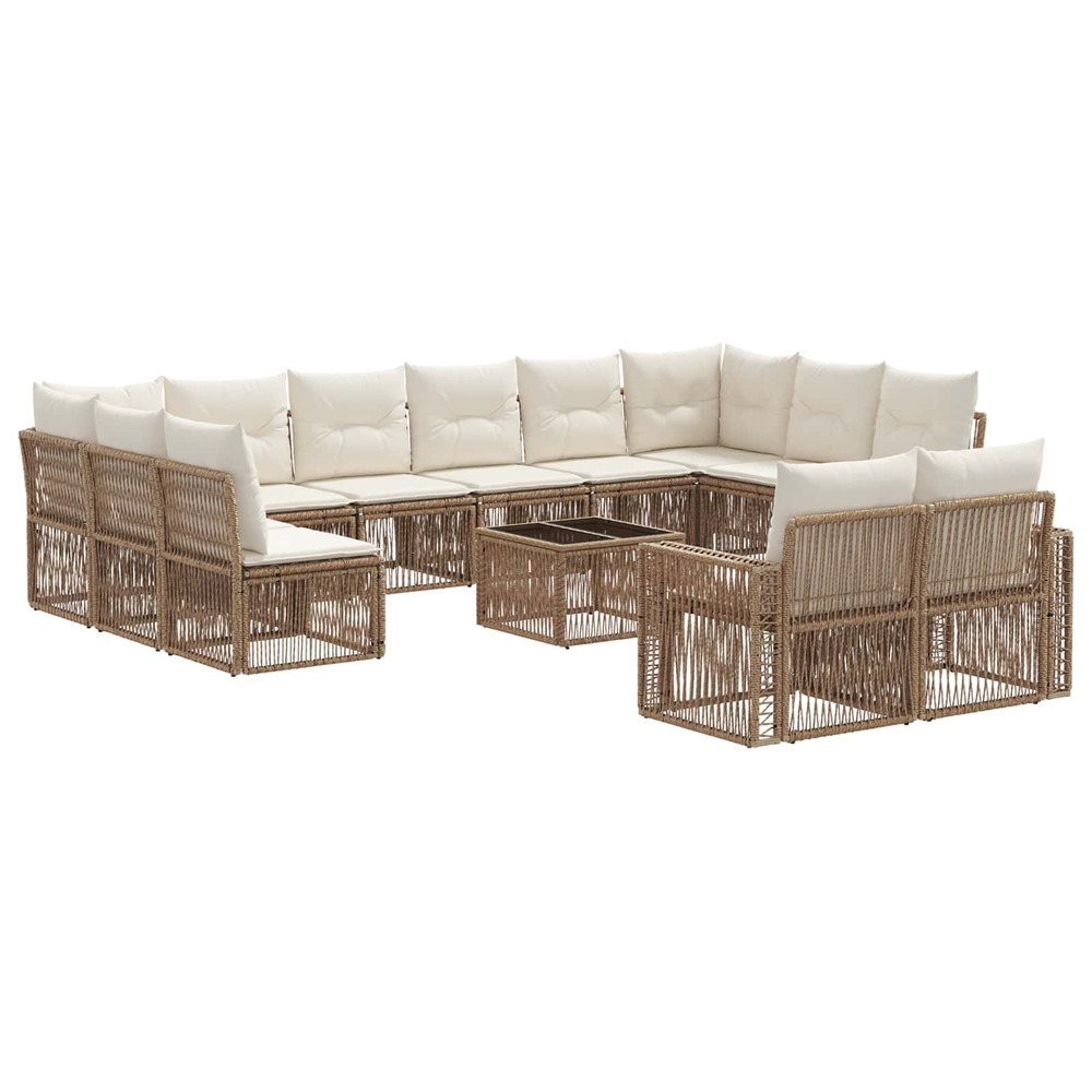 Ensemble de canapé de jardin 13 pcs beige et blanc crème