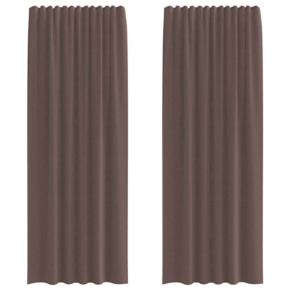 Rideaux en voile avec passants 2 pcs marron
