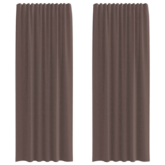 Rideaux en voile avec passants 2 pcs marron