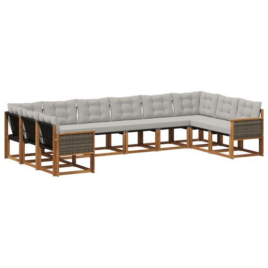 Ensemble de canapés d'extérieur 10 pc naturel et gris clair