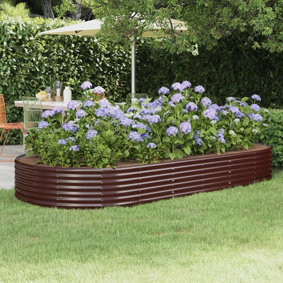 Lit surélevé de jardin acier galvanisé marron