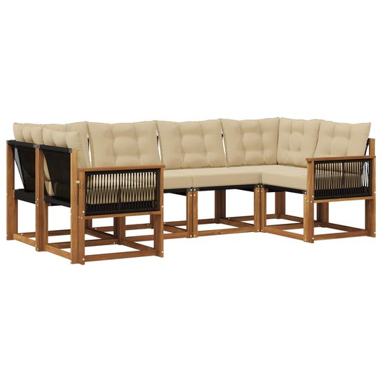Ensemble de canapés d'extérieur 6 pc naturel et beige