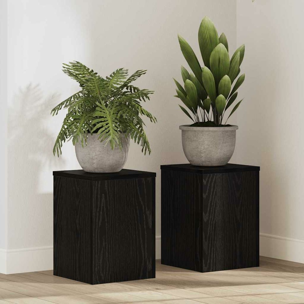 Support de plante 2 pcs chêne noir 25 x 25 x 35 cm