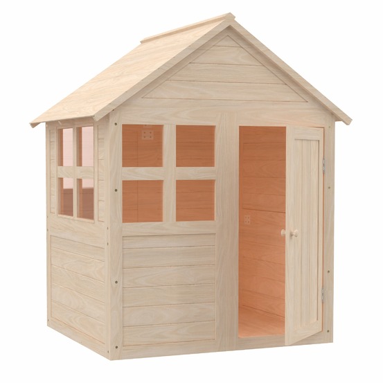 Maisonnette cabane enfant en bois FSC® avec plancher BOUTON D'OR COTTAGE