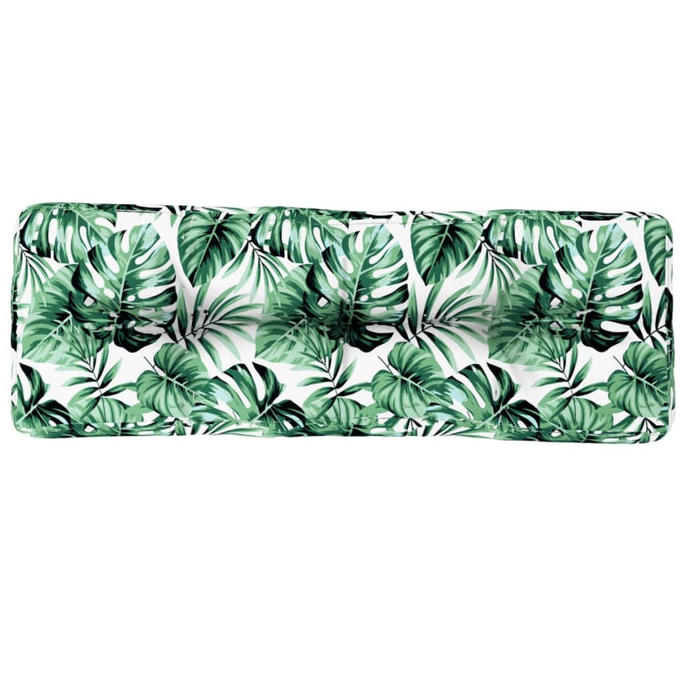 Coussin de palette à motif de feuilles 120x40x12 cm tissu