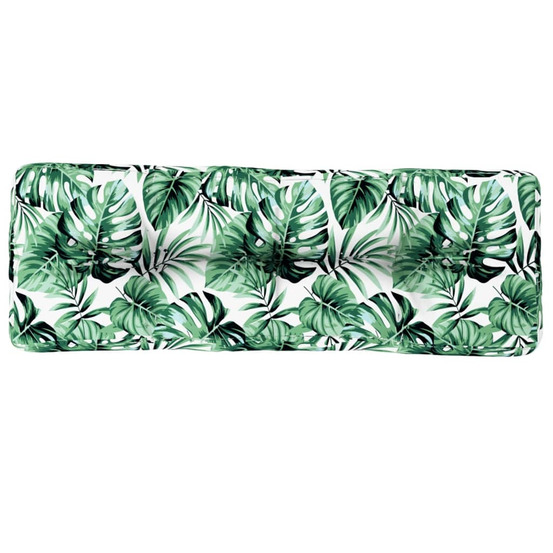 Coussin de palette à motif de feuilles 120x40x12 cm tissu