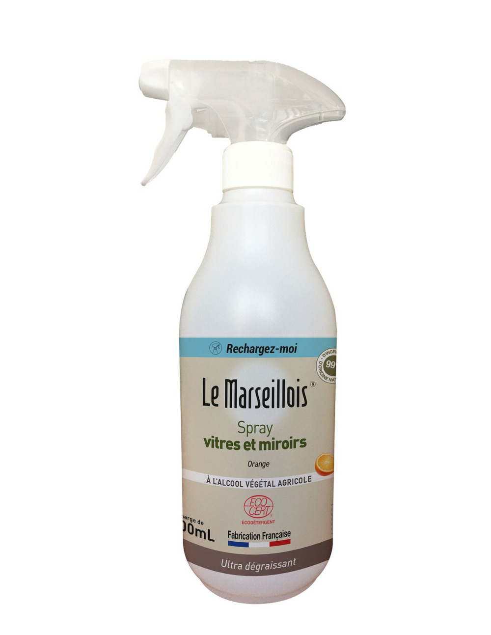 Flacon vide vitres et miroirs le marseillois 500ml - le marseillois