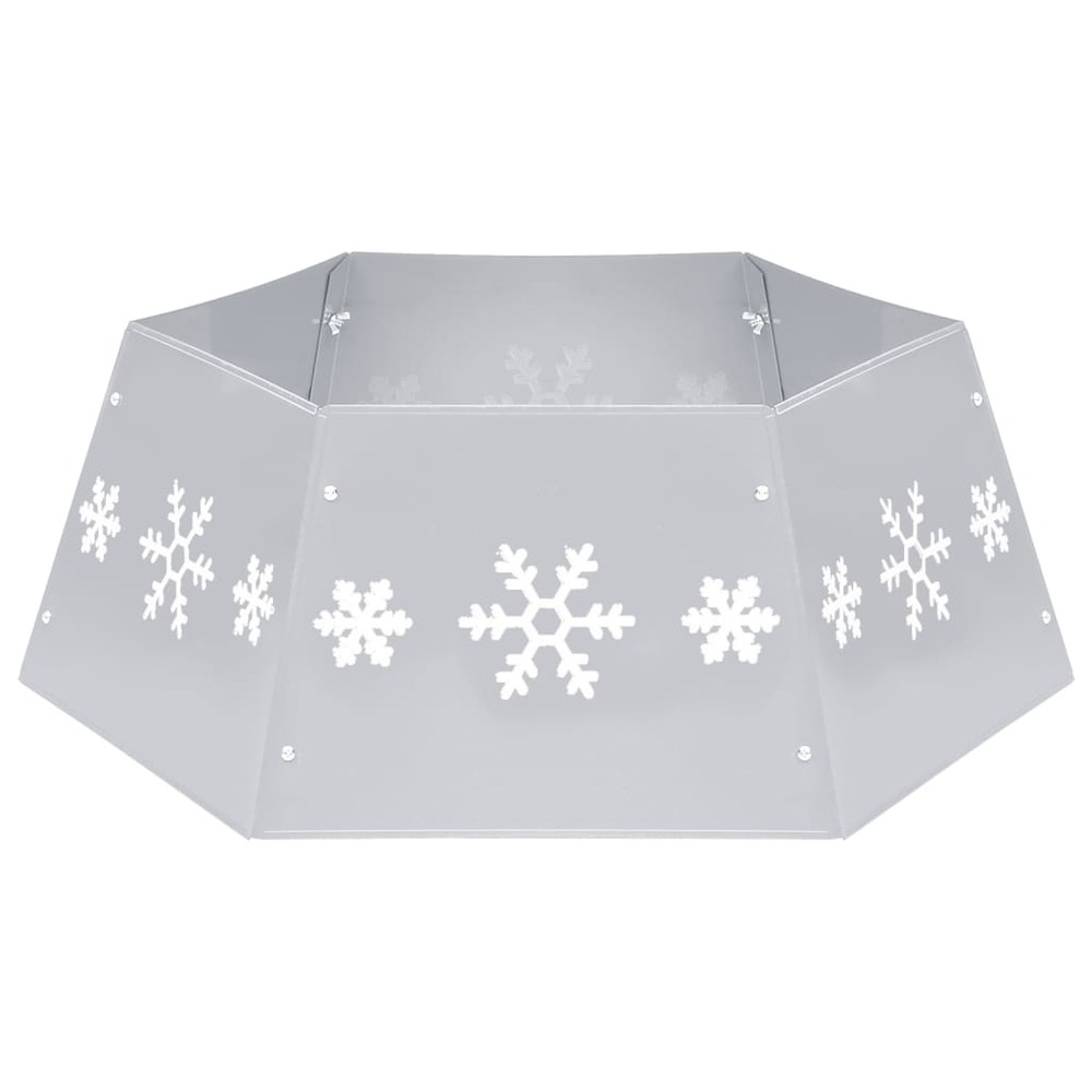 Jupe de sapin de noël argenté et blanc ø68x25 cm