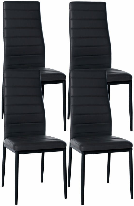 Lot de 4 chaises de salle à manger mayfair en simili cuir