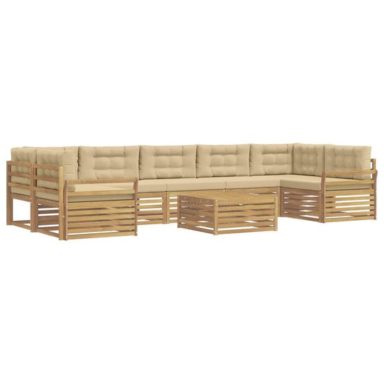 Ensemble de canapés d'extérieur 8 pc blanc et beige