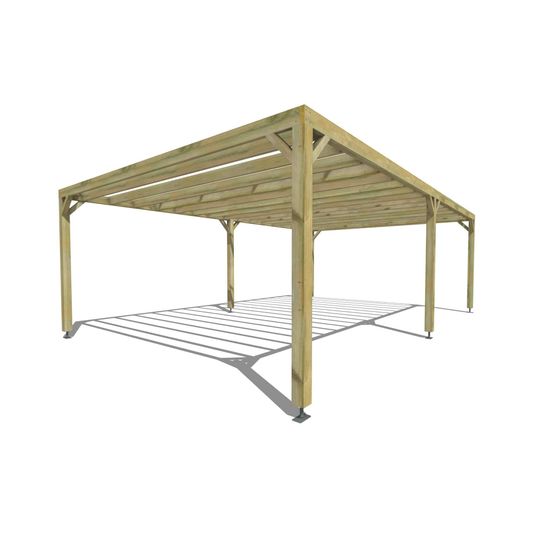 Pergola bois • 8m x 5m • indépendante • sens profondeur • lattage bois • livraison comprise