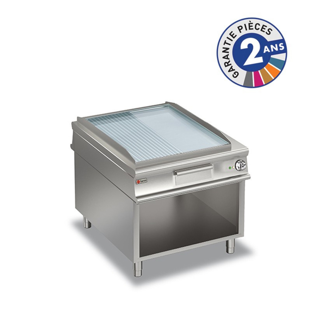 Plancha électrique sur meuble - plaque 1/2 lisse - p1100 - chrome dur - baron