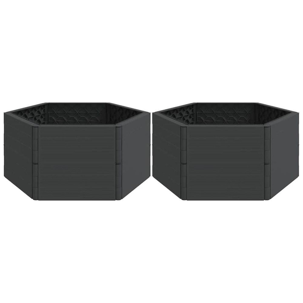 Jardinière d'extérieurs de jardin 2 pcs anthracite pp