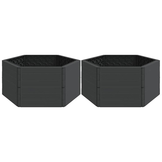 Jardinière d'extérieurs de jardin 2 pcs anthracite pp