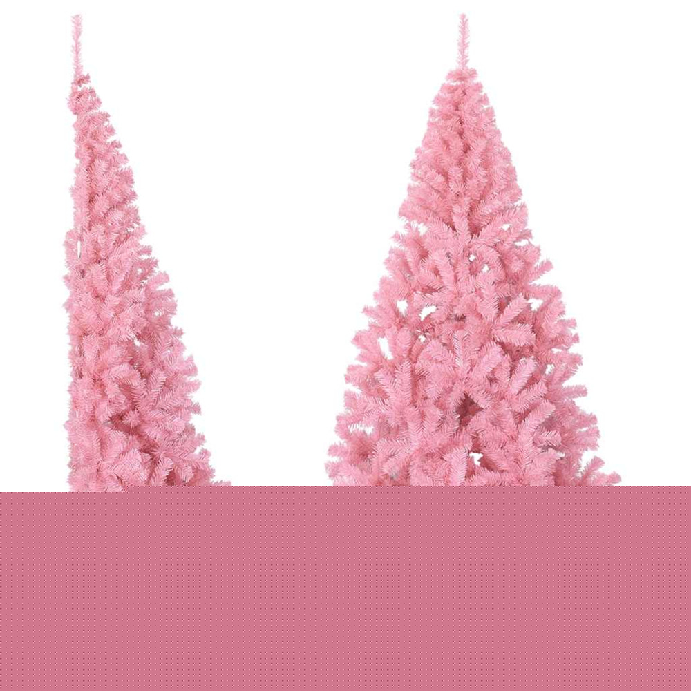 Demi sapin de noël artificiel avec support rose 180 cm pvc