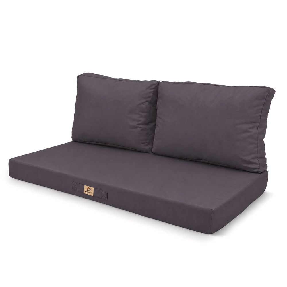 Coussins pour salon de jardin déhoussable 100x50cm gris carbone