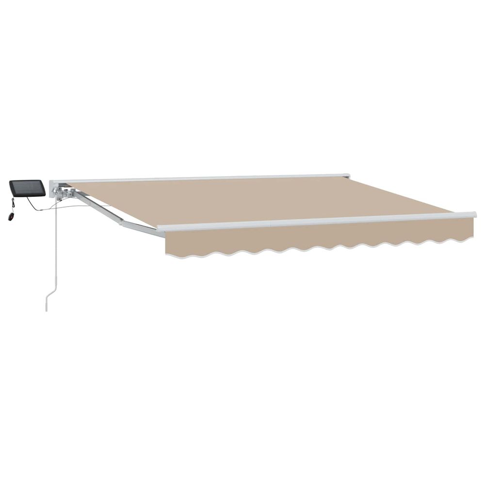 Cadre de store manuel avec leds beige et blanc 3,5 x 2,5 m