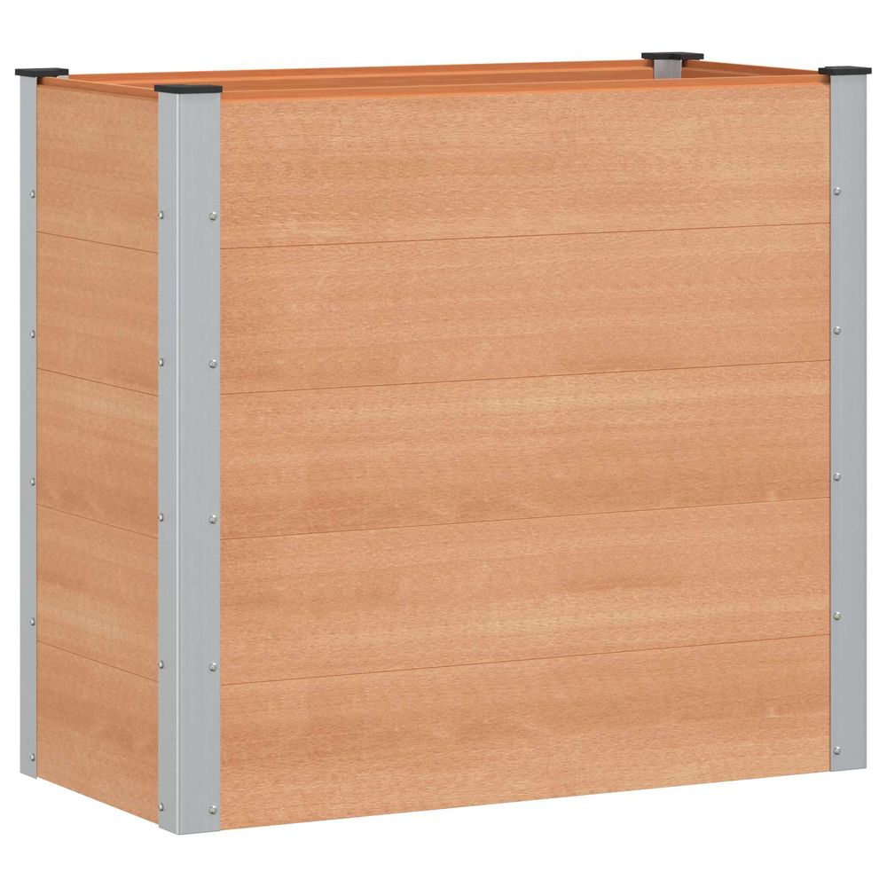 Jardinière surélevée marron 100 x 50 x 91 cm wpc et aluminium