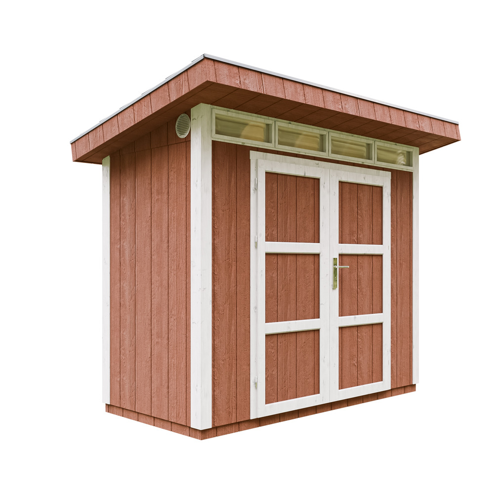 Abri de jardin à base de bois en panneaux lp smartside 3m²-avec sol l161xl293xh239 cm-timbela m901a- couleur de peinture redwood red