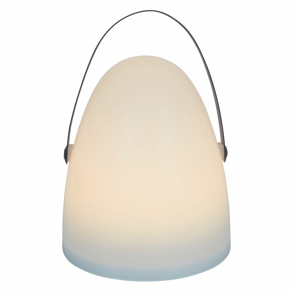 Lampe d'extérieur à poser avec poignée - hauteur 30 cm - blanc et noir